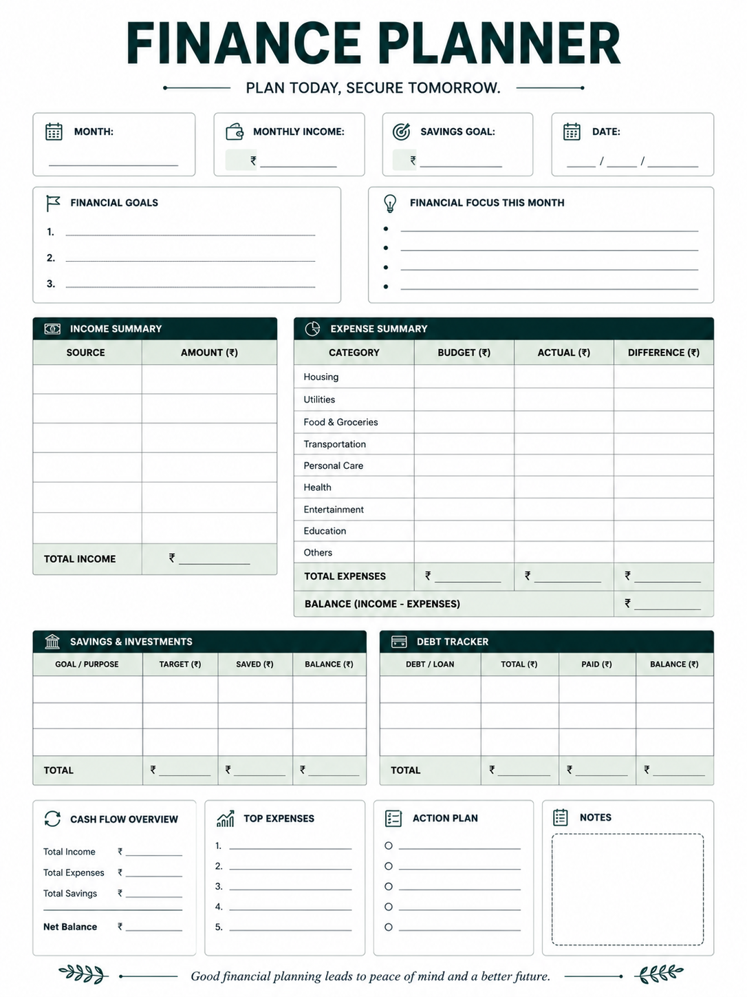 Finance Planner preview